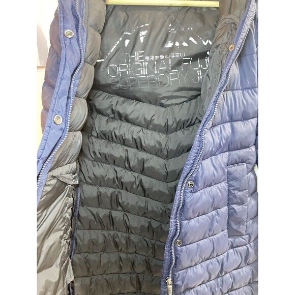 Superdry Navy Blue Women’s Full Length Padded Jacket Hooded Size US 6 - Picture 10 of 12